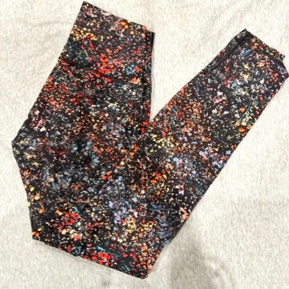 Lululemon Black and Floral Leggings Size 4